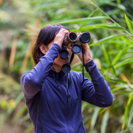 Woman birdwatching